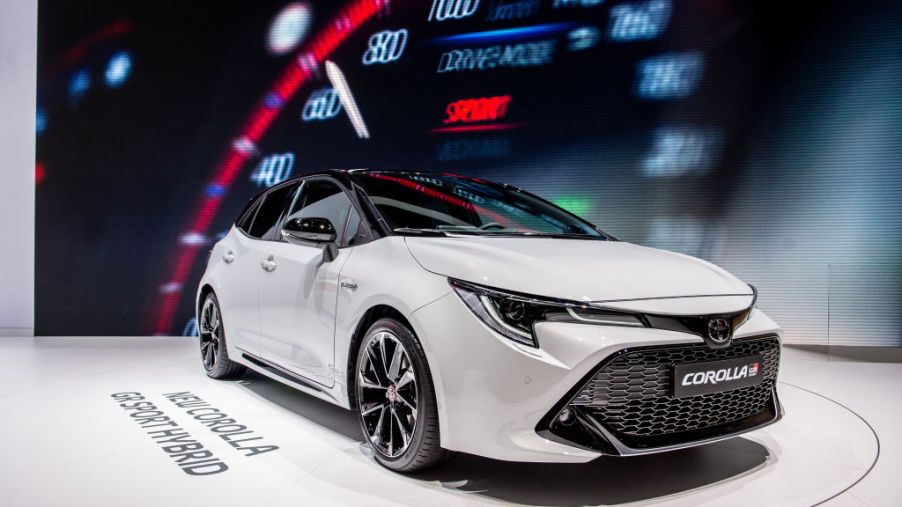 Toyota Corolla GR Sport Hybrid is displayed during the first press day at the 89th Geneva International Motor Show