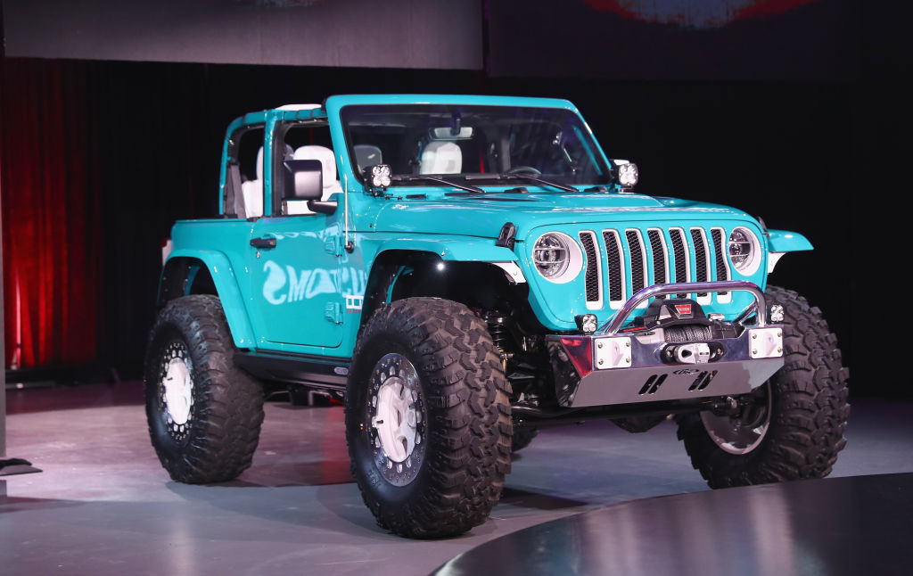 A custom Jeep Wrangler on the set of a TV show