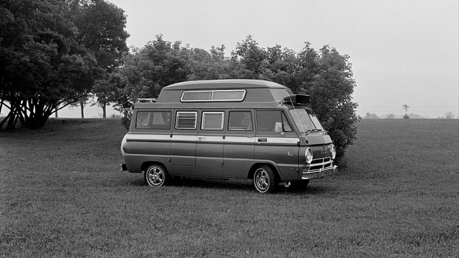 Marty is a vintage van that is reminiscent of old vans like this Dodge A100 camper van