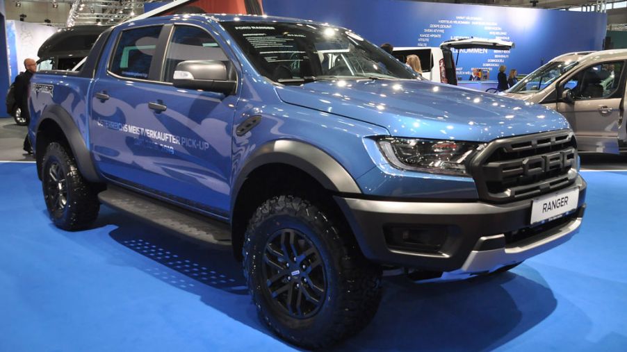 A Ford Ranger is seen during the Vienna Car Show press preview at Messe Wien, as part of Vienna Holiday Fair