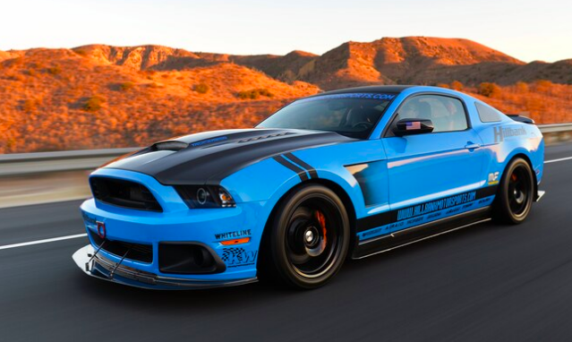 Grabber Blue ford mustang is a modified American 