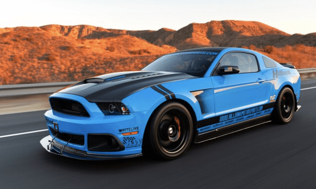 Grabber Blue ford mustang is a modified American 