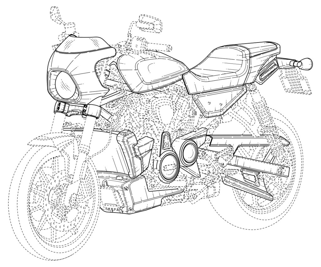 Harley-Davidson cafe racer bike patent image