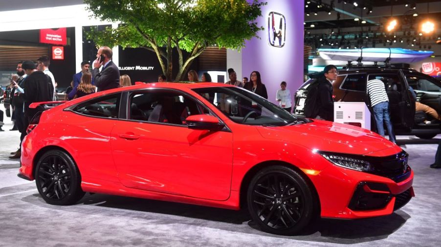 The new Honda Civic Si on display at the 2019 Los Angeles Auto Show