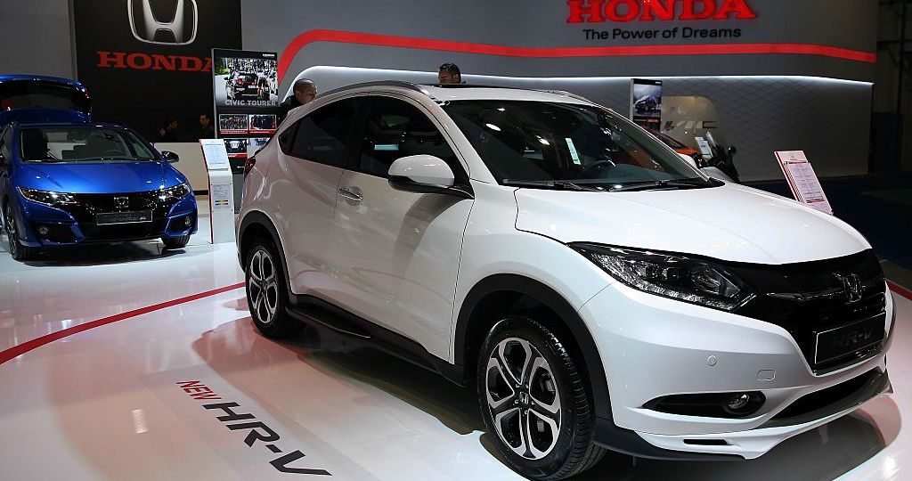 A Honda HR-V on display at an auto show