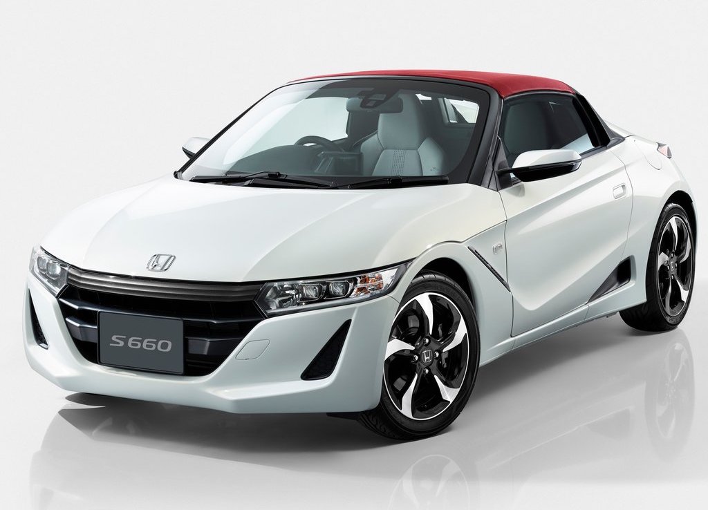 White 2020 Honda S660 with a red roof