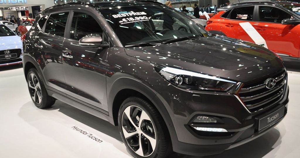 This Hyundai Tucson is displayed during the Vienna Autoshow, as part of Vienna Holiday Fair