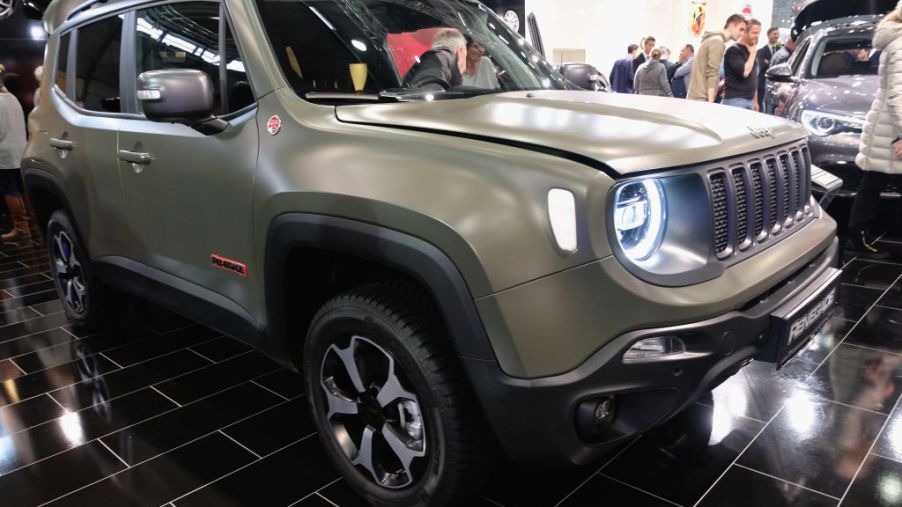 A Jeep Renegade military is displayed during the Vienna Autoshow, as part of Vienna Holiday Fair