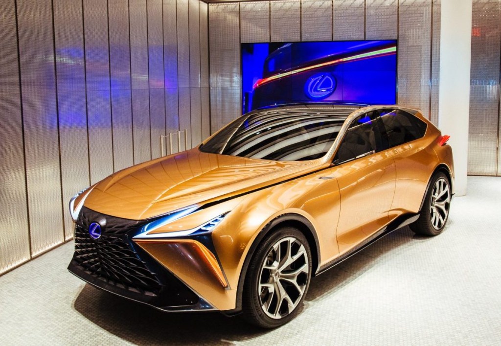 Lexus LF-1 Limitless crossover SUV concept in a gallery