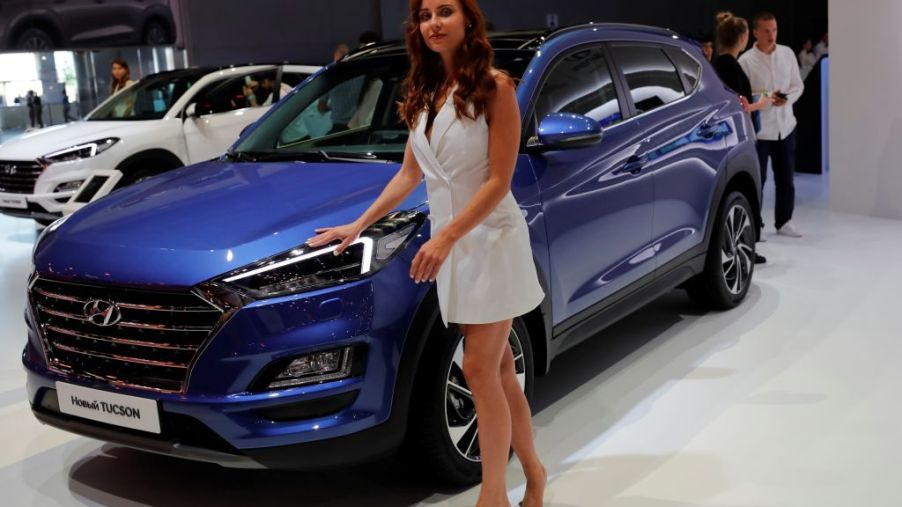 A Hyundai Tucson on display at an auto show
