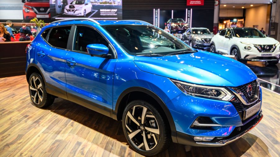 Nissan Qashqai compact crossover SUV on display at Brussels Expo