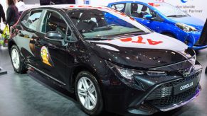 Toyota Corolla compact hatchback car on display at Brussels Expo