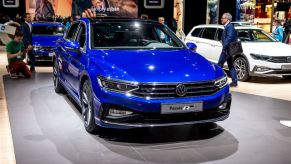 Volkswagen Passat R line is displayed during the first press day at the 89th Geneva International Motor Show