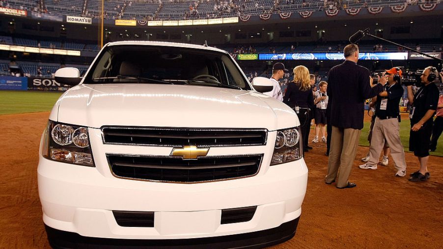 A view of the Chevy Tahoe Hybrid which was awarded to Boston Red Sox player J.D. Drew for being named MVP of the 2008 All Star Game