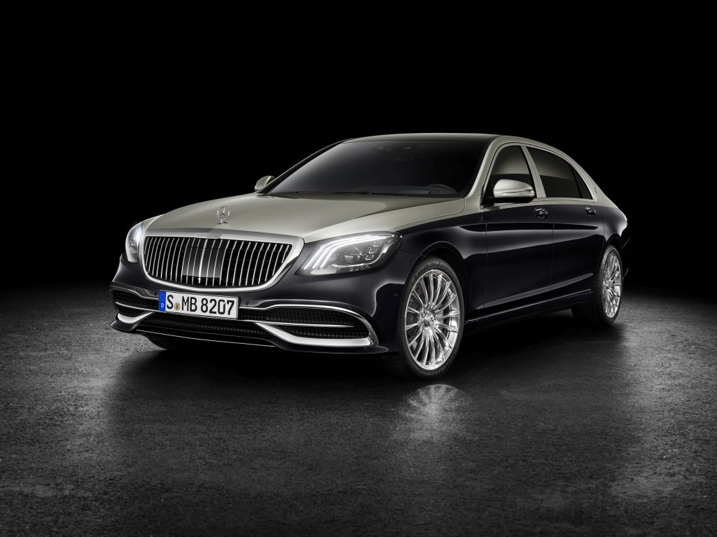 A black-and-silver 2020 Mercedes-Maybach S560