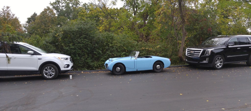 1960 Austin-Healey Sprite MkI vs Ford Escape and Cadillac Escalade