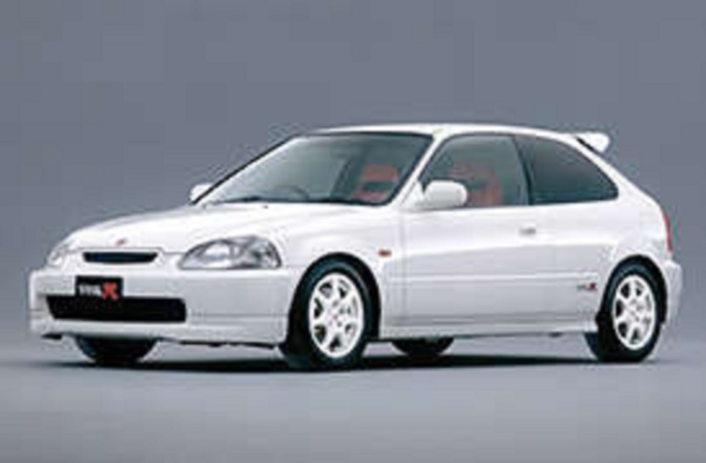 White 1997 Honda Civic Type R hatchback