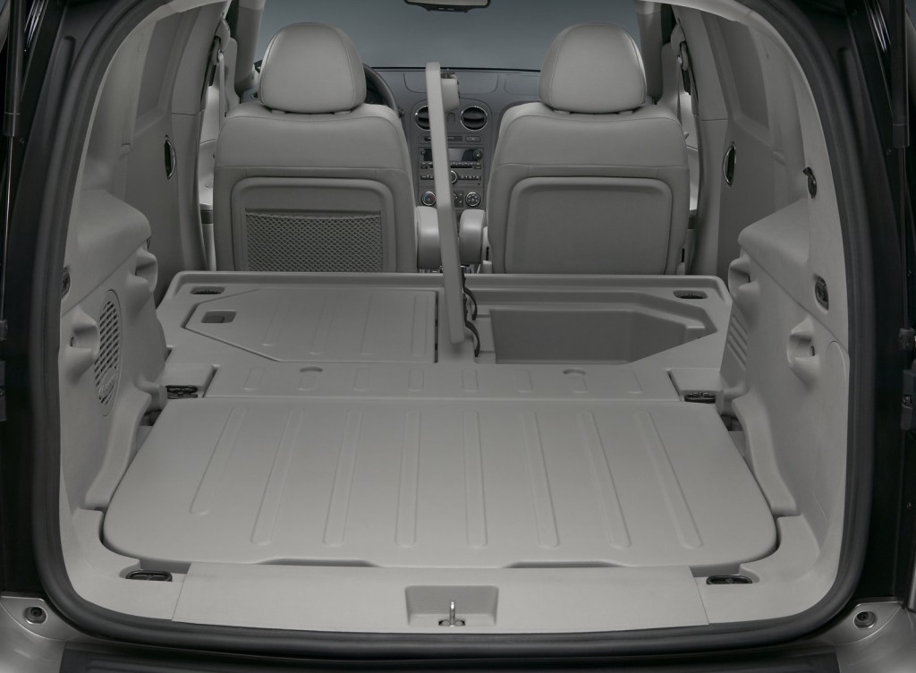 Grey-colored 2007 Chevrolet HHR Panel interior, showing cargo floor storage compartment