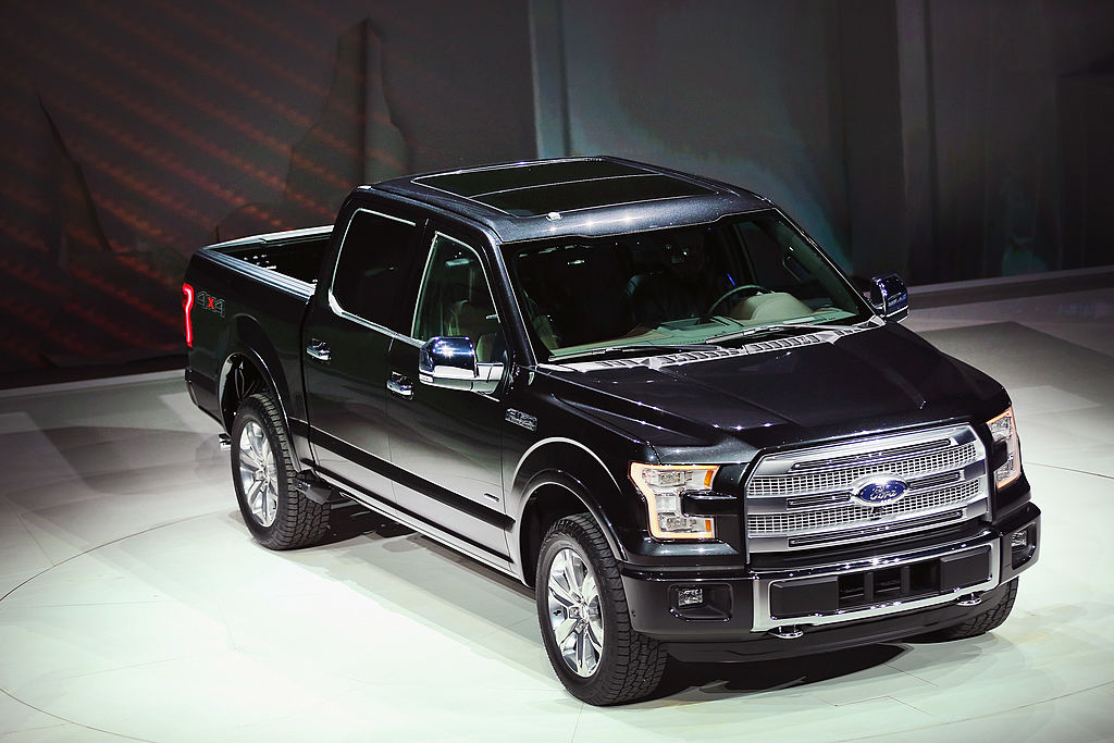 Ford introduces the new F-150 pickup truck at the North American International Auto Show on January 13, 2014