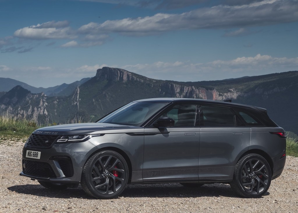 Steel-gray 2019 Land Rover Range Rover Velar SV Autobiography in front of mountain range