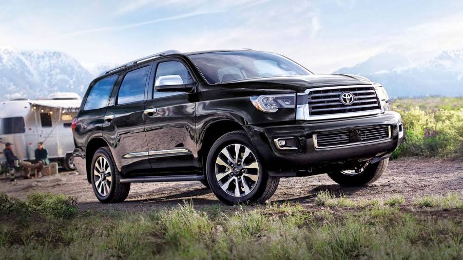 The 2019 Toyota Sequoia off-roading on a dirt road