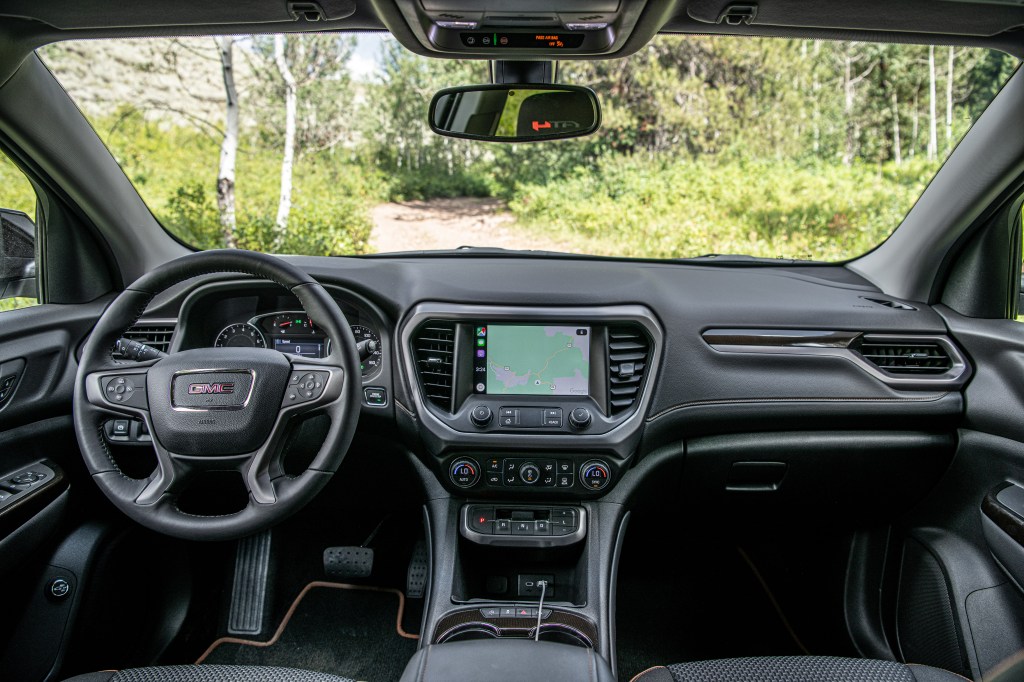 The Acadia has an attractive car cabin with a sharp infotainment display. 