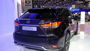A new Lexus RX on display at an auto show