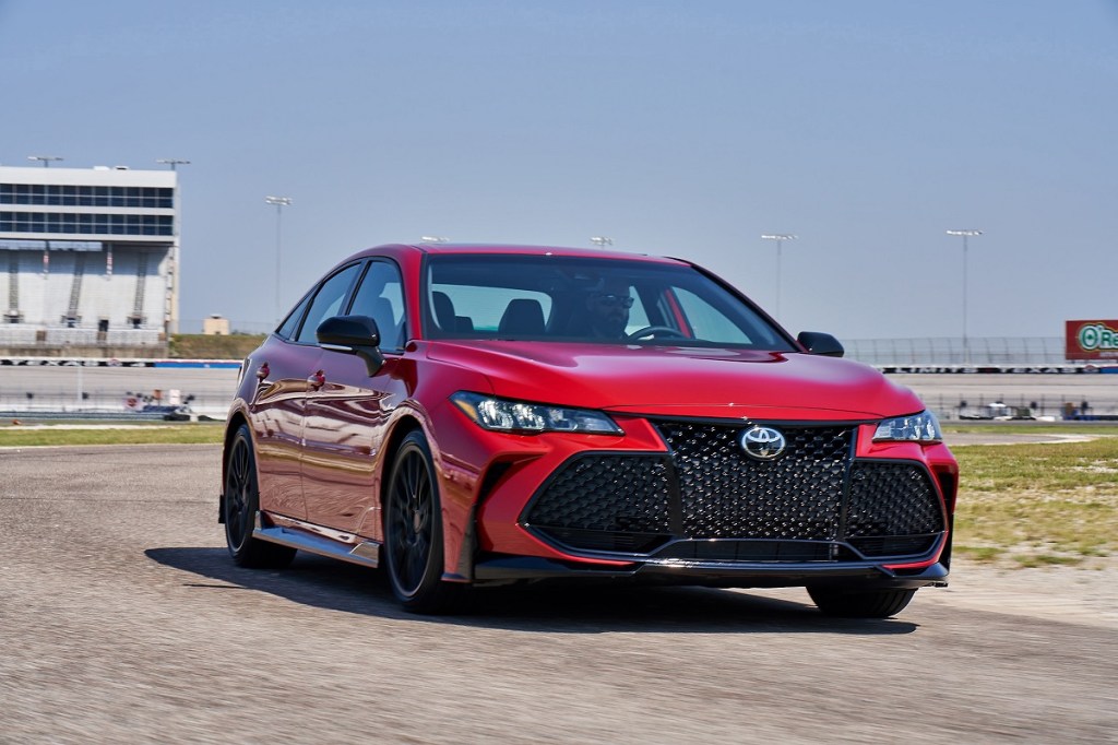 A red 2020 Toyota Avalon shows off its front-end styling. 