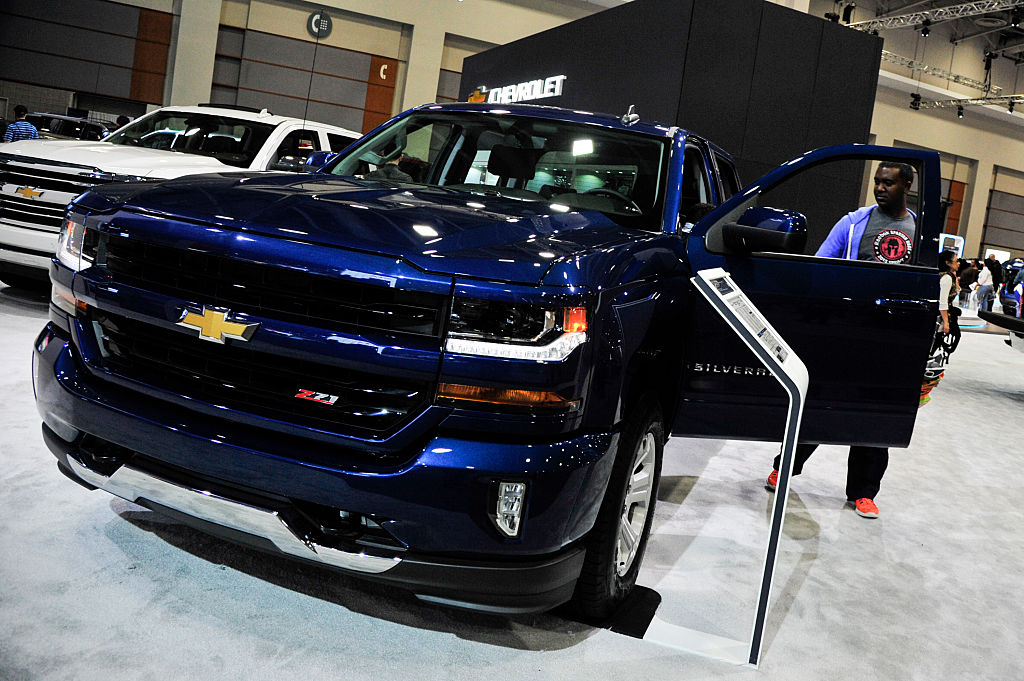 The 2016 Chevy Silverado 1500 is on display during the Washington Auto Show