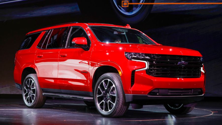 The new 2021 Chevrolet Tahoe is revealed by General Motors at Little Caesars Arena