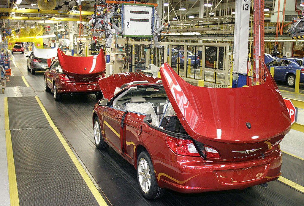 New 2008 Chrysler Sebring Convertibles sit near completion at the Chrysler Group's Sterling Heights Assembly Plant