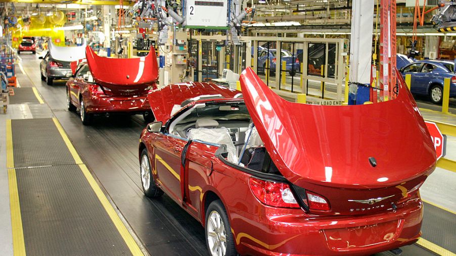 New 2008 Chrysler Sebring Convertibles sit near completion at the Chrysler Group's Sterling Heights Assembly Plant