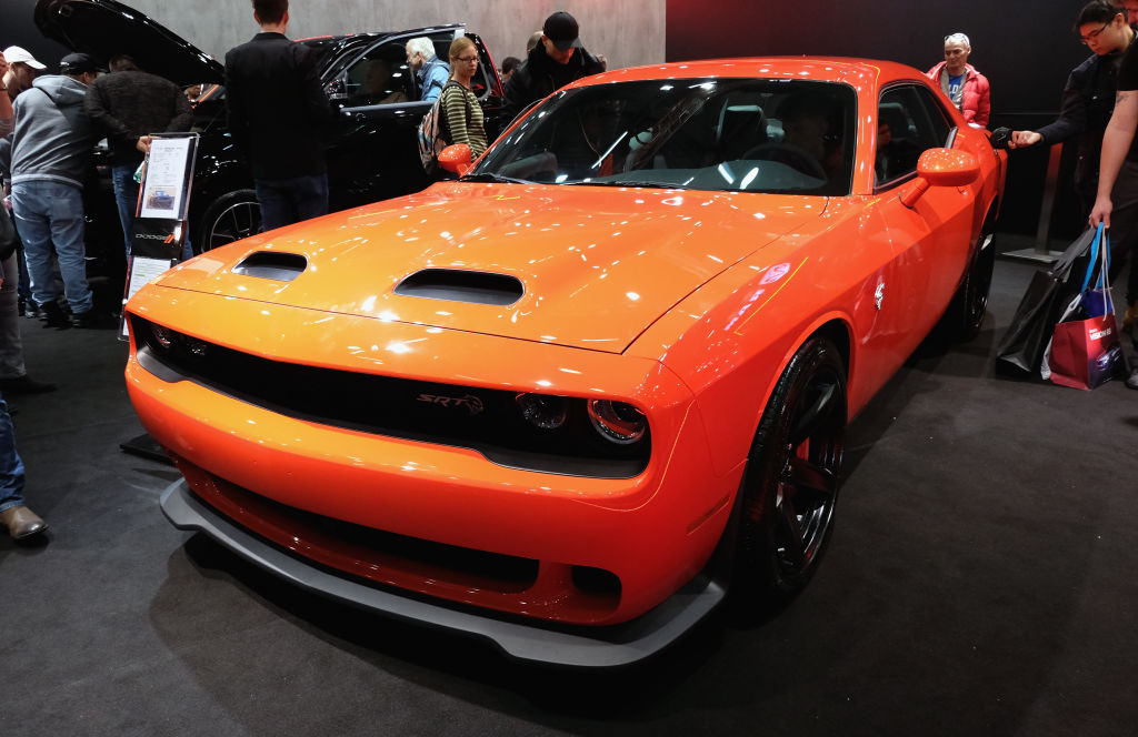 A Dodge Charger is displayed during the Vienna Autoshow, as part of Vienna Holiday Fair