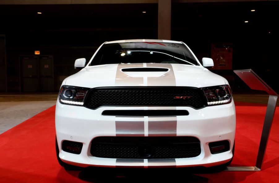 A new Dodge Durango on display at an auto show