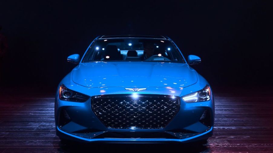 The 2019 Hyundai Genesis G70 on display in Los Angeles, California on November 28, 2018 at Automobility LA
