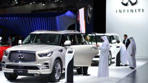 Infiniti QX80 is seen during Dubai Motor Show at Dubai World Trade Centre