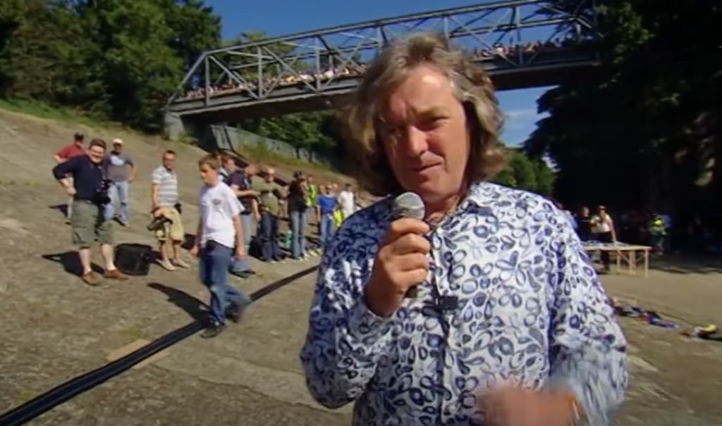 James May by the Slot Car Track