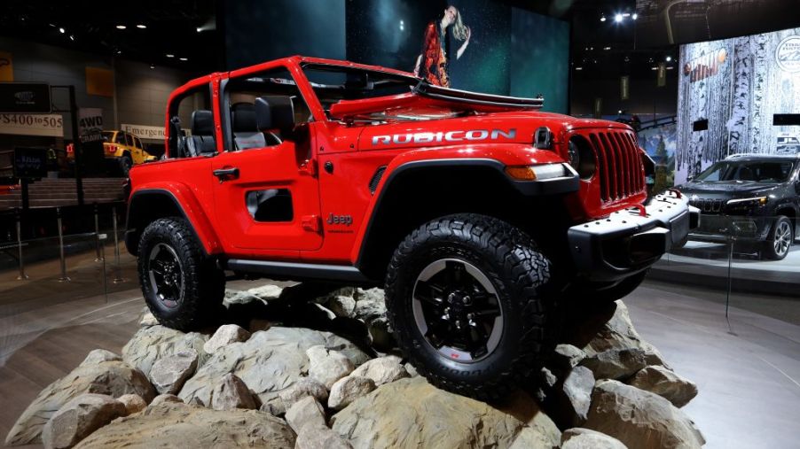 2018 Jeep Wrangler Rubicon is on display in 'Camp Jeep' at the 110th Annual Chicago Auto Show