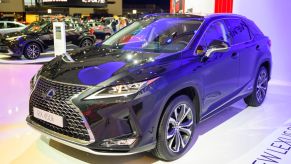 Lexus RX 450h luxury hybrid SUV on display at Brussels Expo