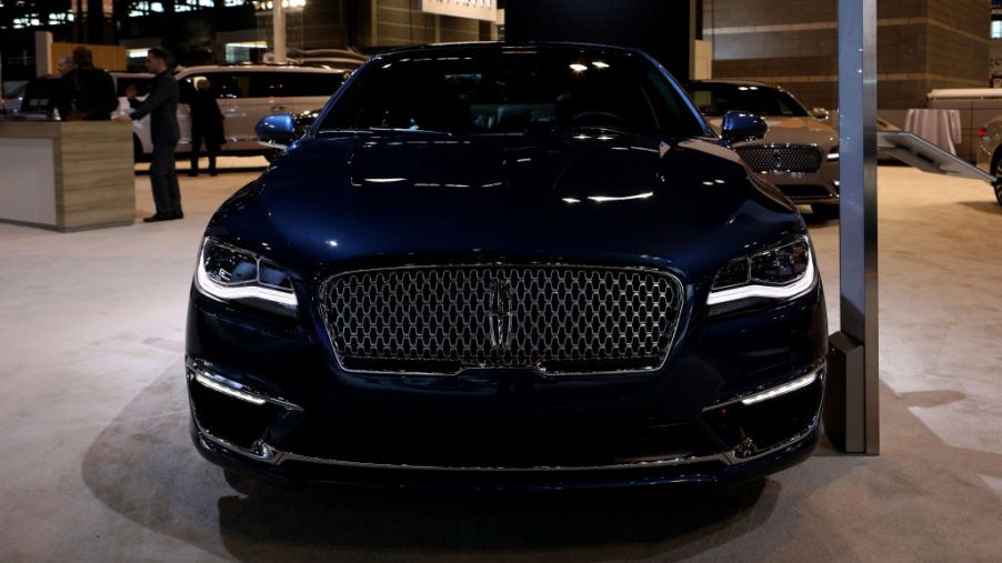 A new Lincoln MKZ on display at an auto show