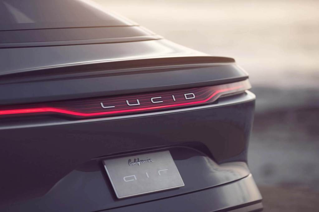 Rear view of Lucid Air