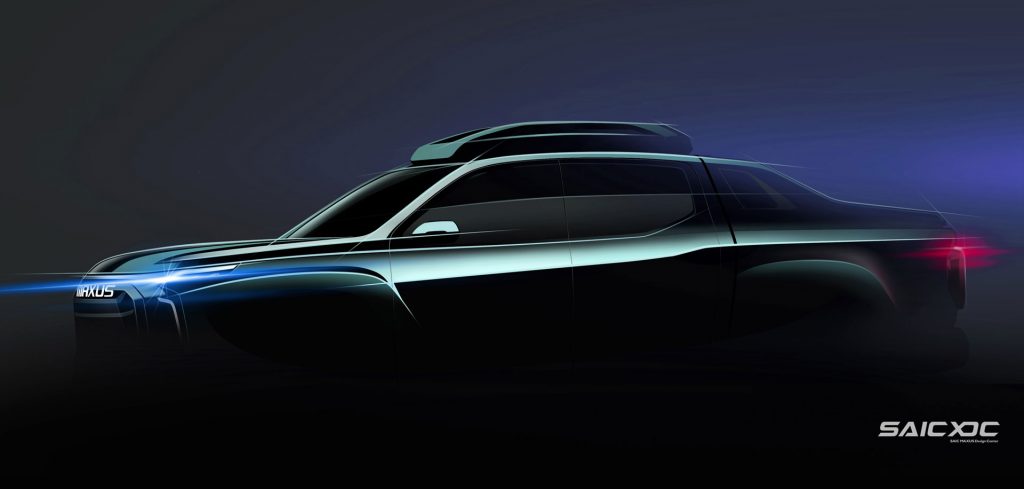 A modern pickup design in shadows