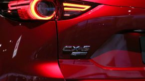 A detailed view of the Mazda CX-5 during the L.A. Auto Show