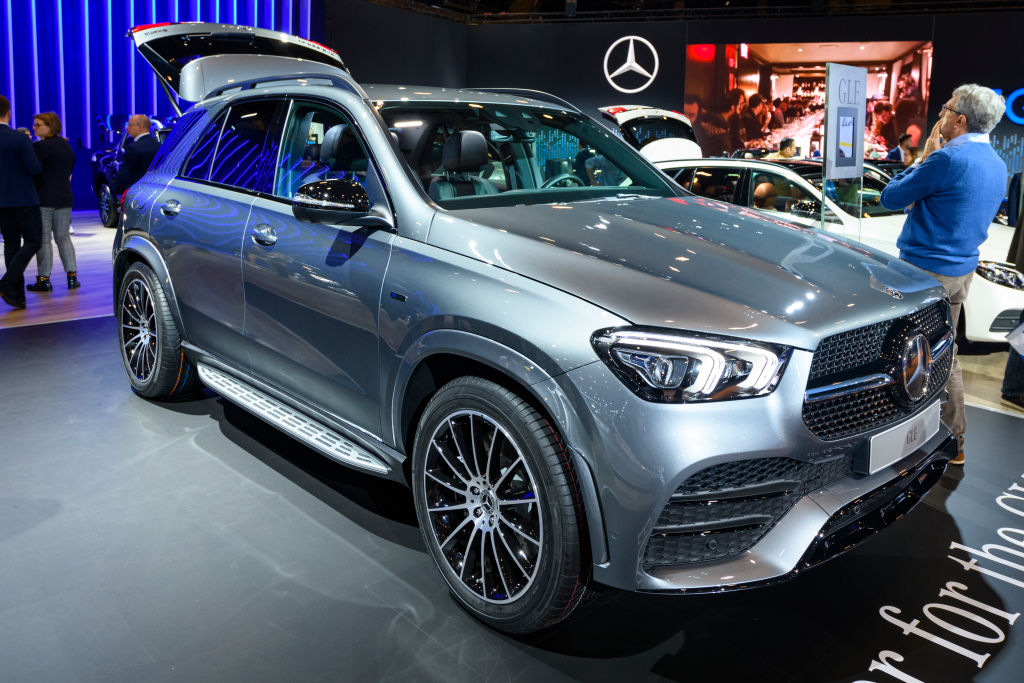 Mercedes-Benz GLE Class GLE 350 de 4Matic luxury crossover SUV car on display at Brussels Expo