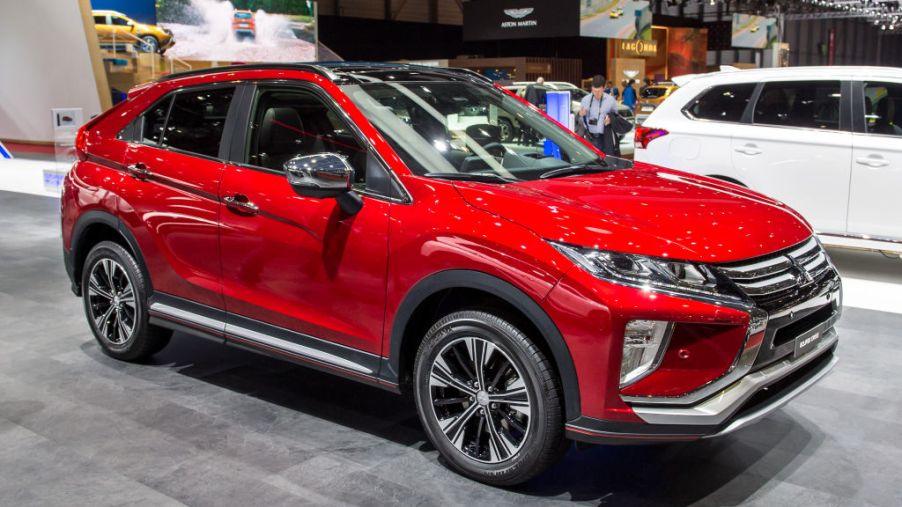 A Mitsubishi Eclipse Cross on display at an auto show