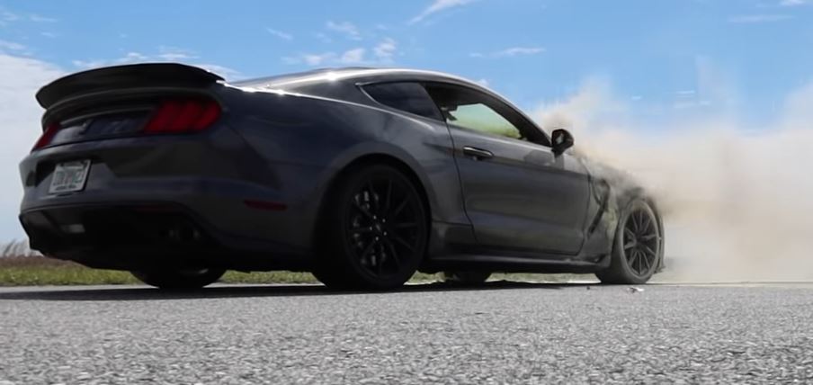 Mustang GT350 on fire