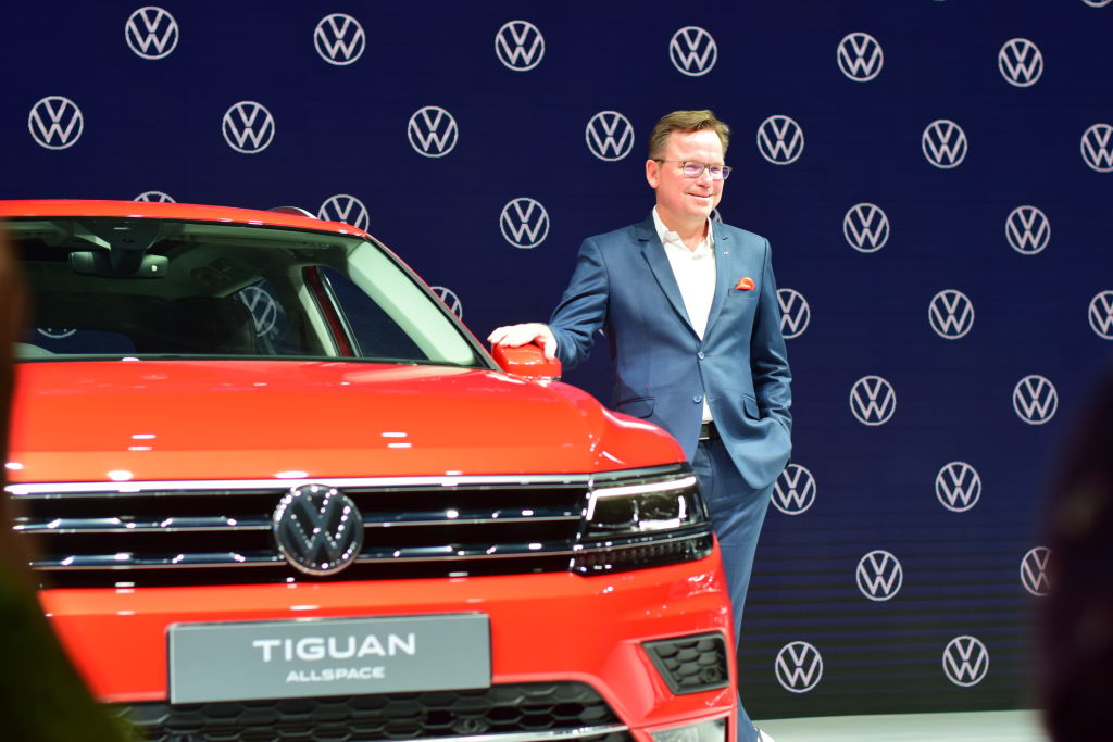 A Volkswagen Tiguan on display at an event