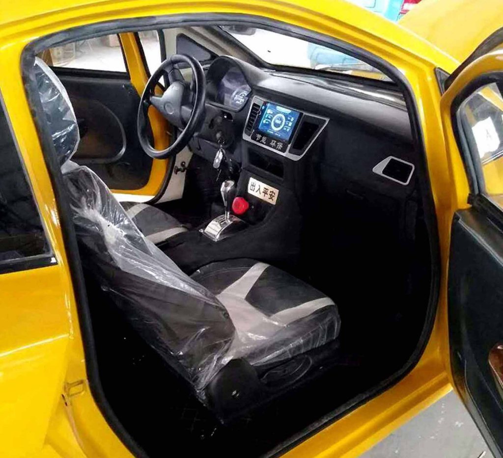 Interior of yellow Bugatti clone in China