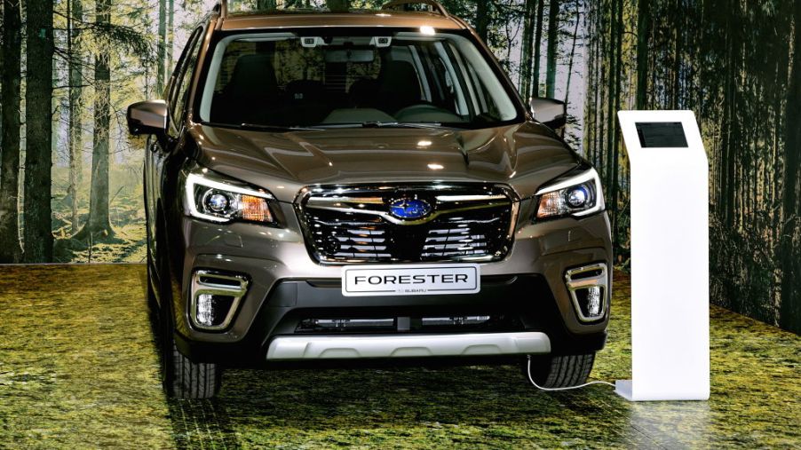 The Subaru Forester on display at the Brussels Motor Show