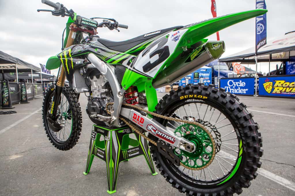 Eli Tomac's green Kawasaki kx450